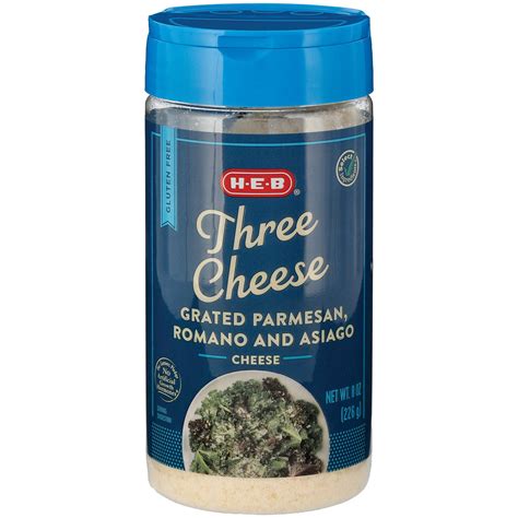 H-E-B Three Cheese Grated Parmesan, Romano & Asiago Cheese - Shop ...