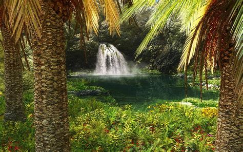 1179x2556px 1080p Free Download Tropical Waterfall Tropical Green