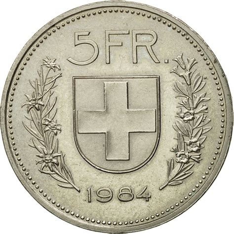 Five Francs 1984 Coin From Switzerland Online Coin Club