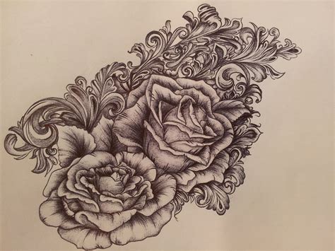 The beaded silver chain and the use of the colours here are truly commendable. Tattoos, Victorian tattoo, Vine tattoos