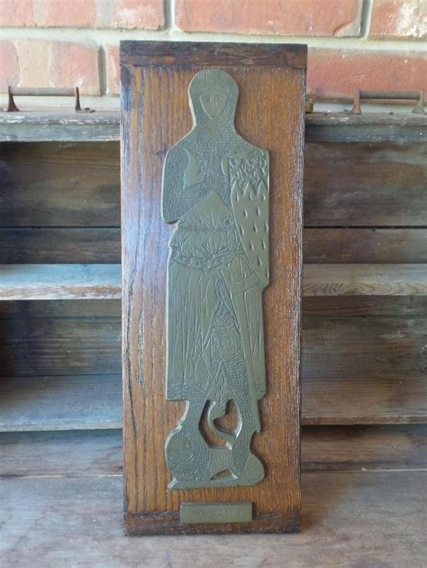 Make an offer on the perfect piece today! Vintage Brass Rubbing of Sir Robert de Bures on Oak Plank ...