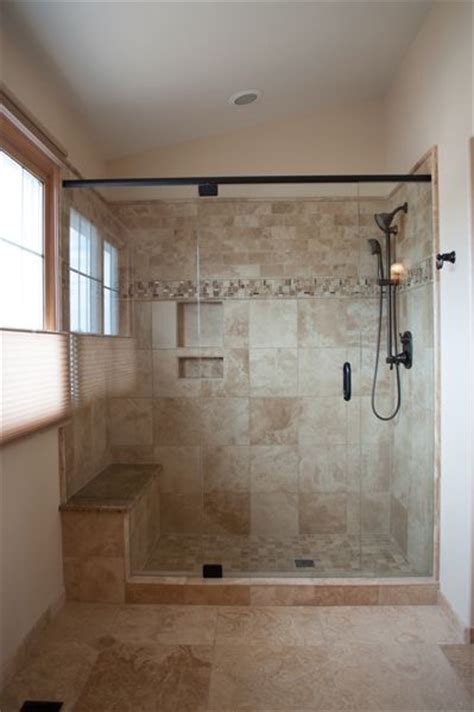 Having a shower bench in your bathroom can have a few benefits for you. tile+showers+with+bench+and+shelves | ... tile, Moen ...