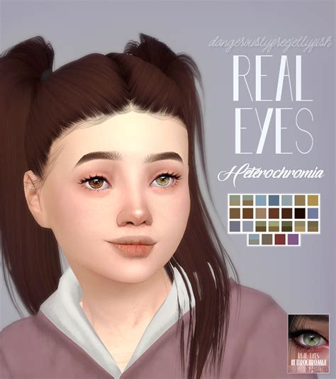 Dfj Real Eyes Heterochromia Skin Details Mole Left The Sims 4