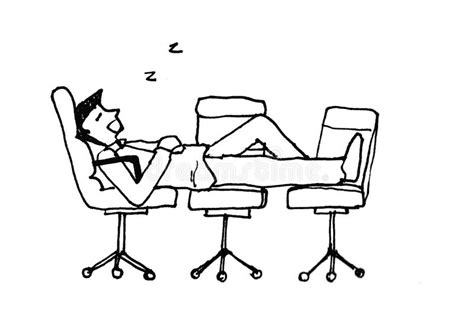 Sleep At Work Illustration Stock Illustration Illustration Of Working