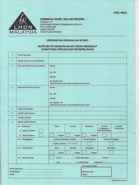 Under section 52 of the stamp act 1949 states that instruments chargeable with duty not duly stamped shall be inadmissible evidence. Tenancy Agreement Stamping Form PDS.49A