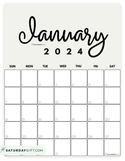 2024 Printable Calendar Cute Free 2024 Calendar