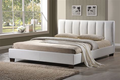 Princeton white faux leather queen upholstered platform bed with storage drawers. Gibraltar White Faux Leather Bed Frame - Sensation Sleep ...