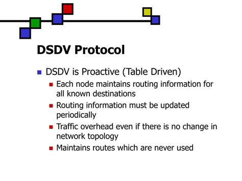 PPT - DSDV Destination-Sequenced Distance-Vector Routing Protocol ...