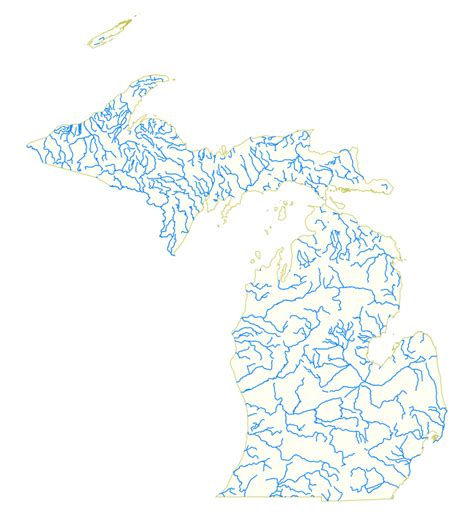 List Of Rivers Of Michigan Wikipedia In Michigan River Map Printable