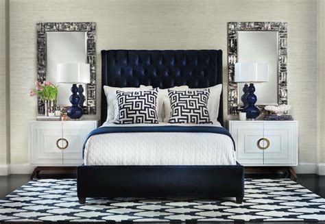 Last year, you may find the combination of gold and black, pink and navy, or grey and white are so popular, but today they may have been replaced by the other. Nice Navy Bedroom | Posh bedroom, White bedroom design ...