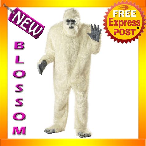 C490 Abominable Snowman Yeti Halloween Fancy Dress Adult Costume Ebay
