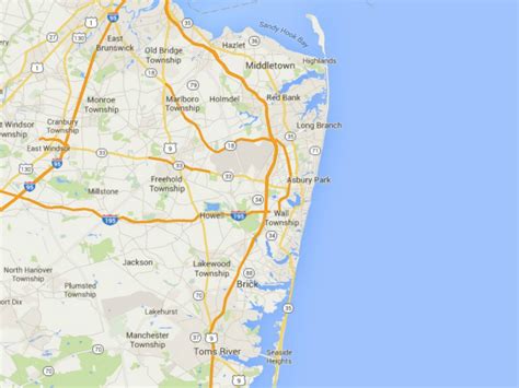 Map Of New Jersey Beaches With Boardwalks Downtown Albany New York Map