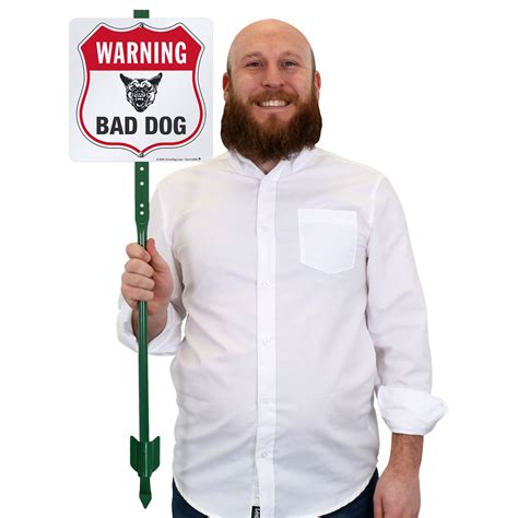 Warning Bad Dog Sign And Stake Kit For Yard Sku K2 5158