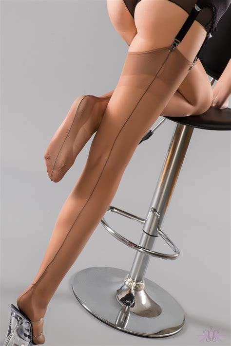 Gio Cuban Heel Fully Fashioned Stockings Contrast Seam The Hosiery Box Hosiery Box