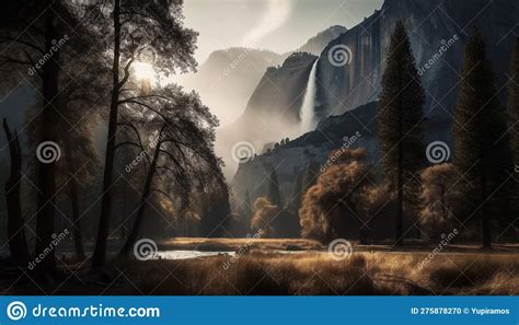 Tranquil Scene Of Mountain Peak At Dusk Generated By Ai Stock Photo