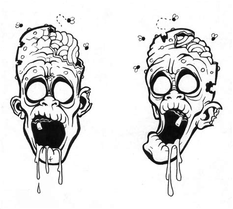 Zombie Tattoo Outline Zombie Tattoo Ink Drawings For Tattoo Designs