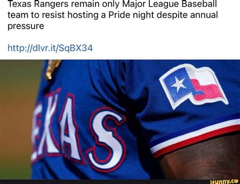 Texas Rangers Remain Only Major League Baseball Team To Resist Hosting A Pride Night Despite