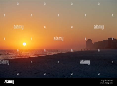 Sunset On The Beach Gulf State Park Alabama Stock Photo Alamy