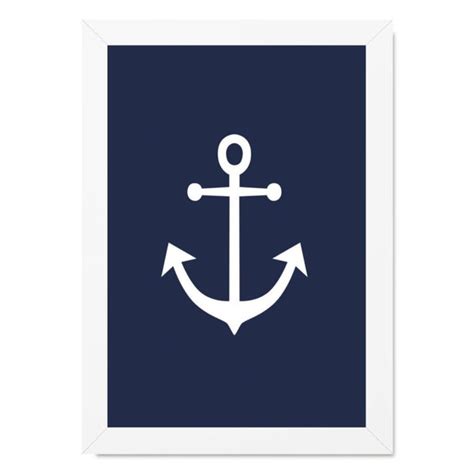 Placa Mdf Marinheiro Arte Naval Azul Ancora Branco Elo
