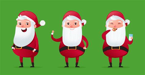 Set of sporty santa claus characters playing sports games. Happy a christmas character cute santa claus set ...