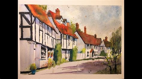 Ink And Wash English Village Scene Watercolor In 5 Youtube