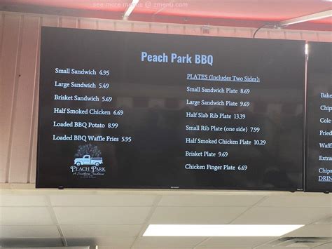 Online Menu Of Peach Park Restaurant Clanton Alabama 35045 Zmenu