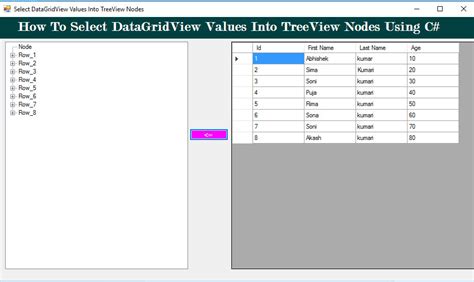 How To Select Datagridview Values Into Treeview Nodes Using C Youtube