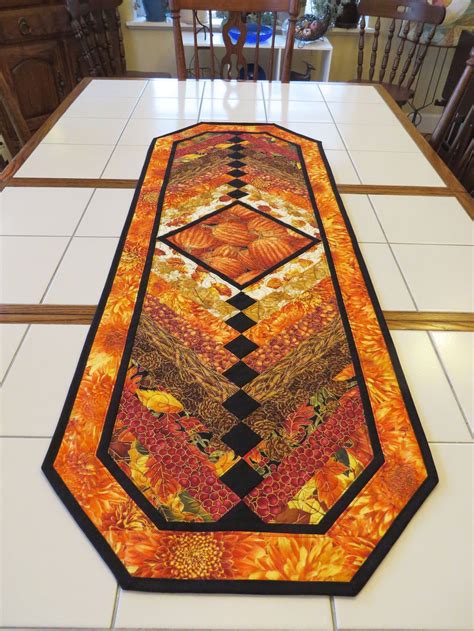 Quilted Autumnthanksgiving French Braid Table Runner Orange Etsy