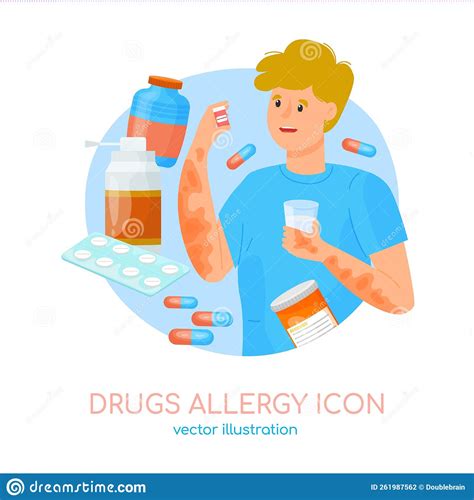 Types Of Allergies Infographics Set Runny Nose And Itchy Skin Vector