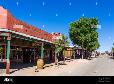 View Down East Allen Street In Downtown Tombstone Arizona Usa Stock