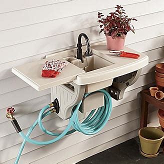 You can leave the metal adapter in place and clip on the dishwasher hose when you want to wash dishes. Outdoor garden sink that attaches to a garden hose ...