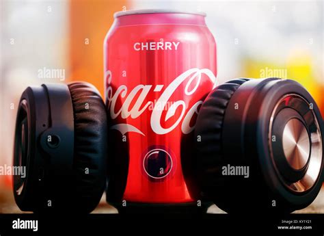 Dorkovo Bulgaria December 03 2017 Coca Cola Can And Music