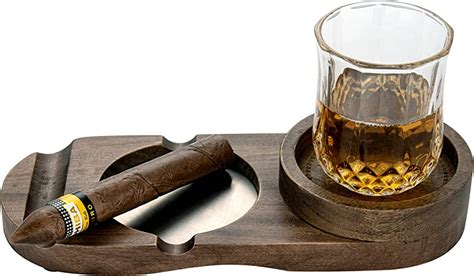 Low Prices Storewide Slot To Hold Cigar Wooden Cigar Ashtray Cigar Accessory Set Gift For Men