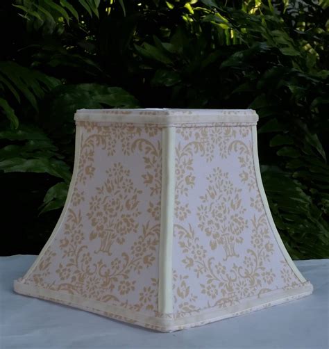 Small Floral Lampshade Pink Tan Square Bell Lamp Shade