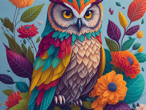 Beautiful Colorful Owl Background Wallpaper Owl Animal Background