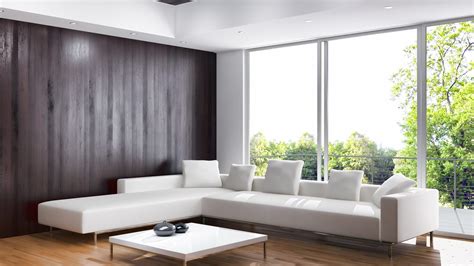 Wallpaper Living Room White Sofa Interior Window Sunshine 3840x2160