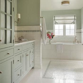Welcome to our main green bathrooms photo gallery showcasing multiple bathroom ideas of all types. Green Bathroom with Blue Mosaic Tiles - Transitional ...