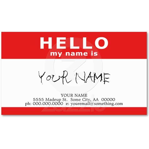 Hello My Name Is Red Name Tag Qr Code Business Card Red Business Cards Unique