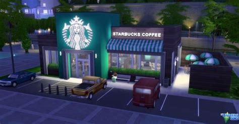 Starbucks Coffee Terrains Communautaires Luniversims Maison Sims