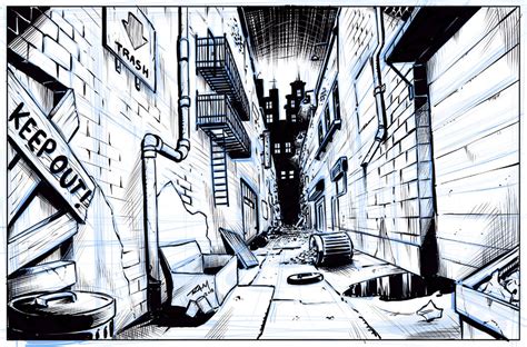 Comic Art Background Alleyway By Robertmarzullo On Deviantart