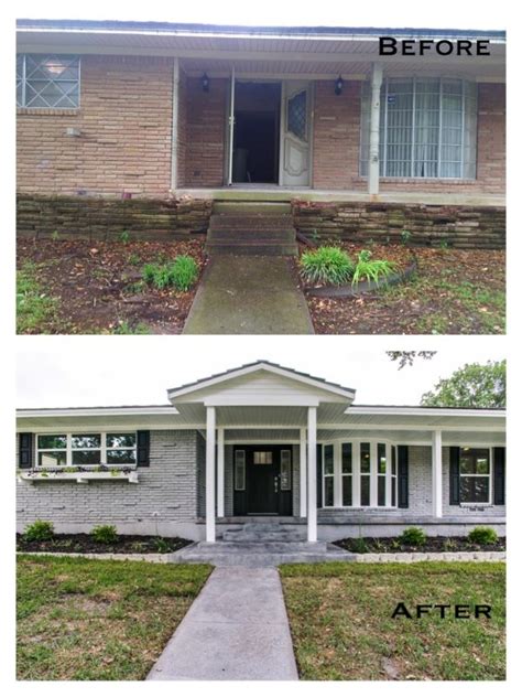 1960s Ranch Style Modern Home Gable Added Gray Brick