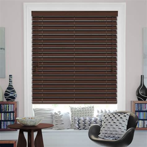 Faux materials are generally lighter in weight but stronger than real these beautiful blinds mimic the look of real hardwoods including bamboo slat, teak wood, ash, maple, basswood, cherry, walnut, and more. Dark Walnut Faux Wood Blinds, Waterproof & Made to Measure