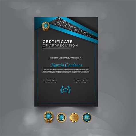 Premium Vector Modern Blue Professional Certificate Template Design