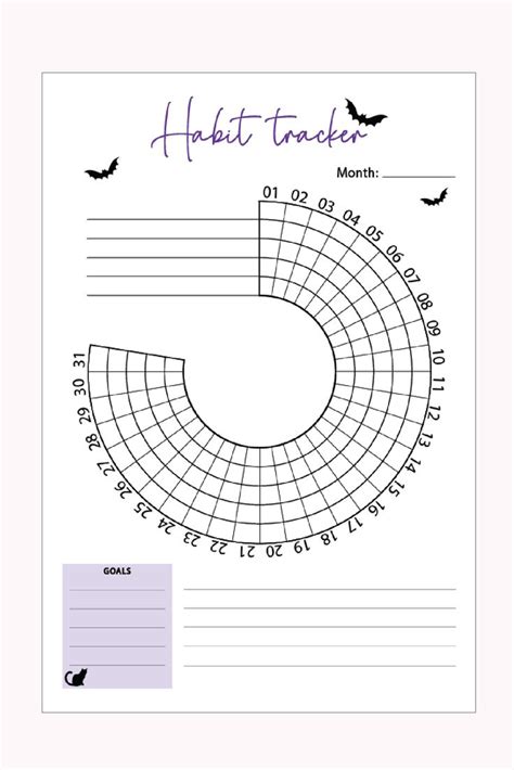 Circle Habit Tracker Printables Pdf Monthly Weekly Circular Etsy In