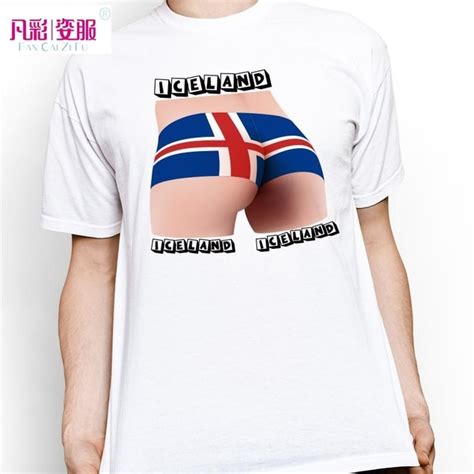 divertente uomo donna stampato islanda bandiera top tee sfera creativa gioco t shirt stile