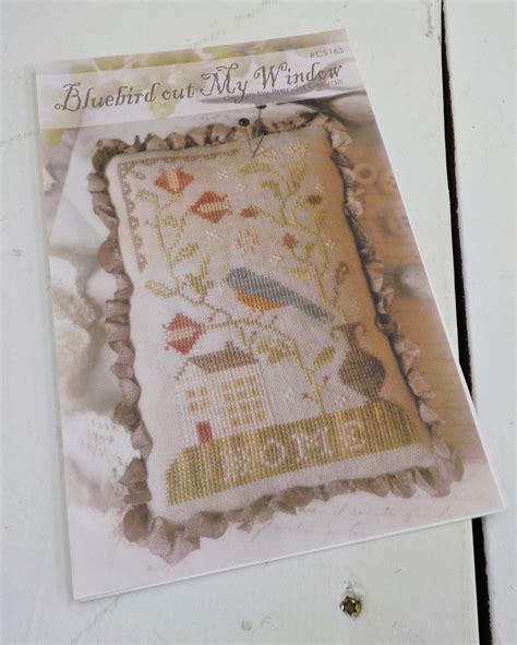 bluebird out my window by brenda gervais of with thy needle and thread cross stitch design