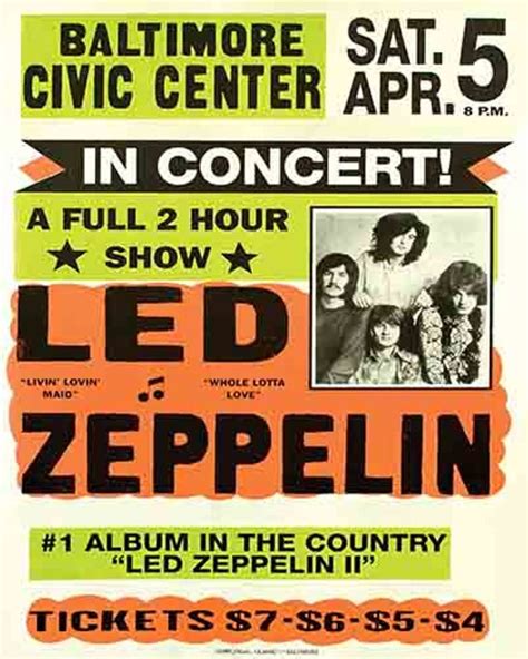 Vintage Led Zeppelin Baltimore Md Concert Event Poster Etsy