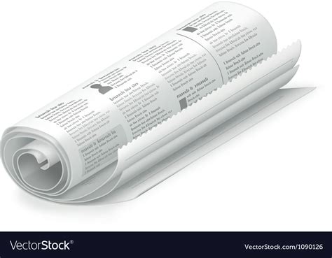 Rolled Newspaper Royalty Free Vector Image Vectorstock