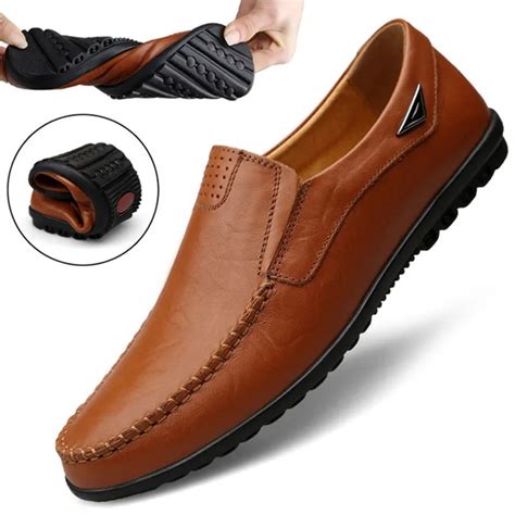 Echtes Leder Männer Casual Schuhe Luxus Marke 2023 Herren Loafer