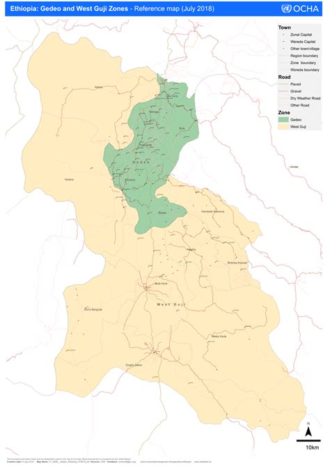 Ethiopia Gedeo And West Guji Zones Reference Map July 2018 Ocha